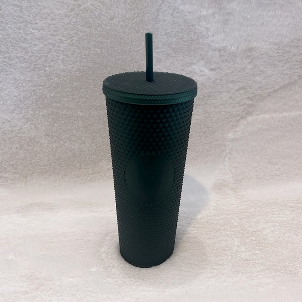 NWOT Matte Dark Green Studded Starbucks Tumbler